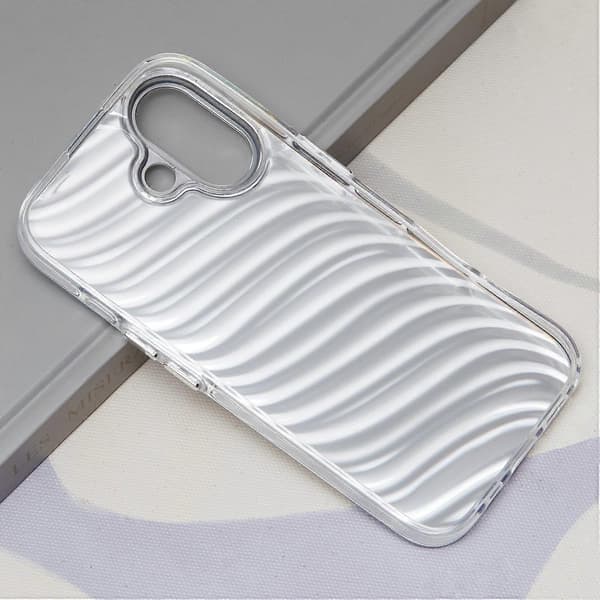 Til iPhone 16 Plus Cover Silikone+PC IMD Laser Tekstur Mat Telefon Cover- Multicolor AK6