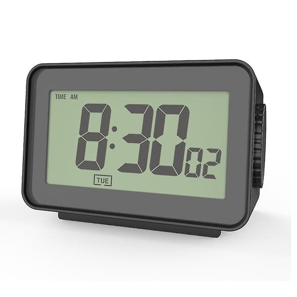 Digital väckarklocka, LCD-klocka för sovrum, elektronisk skrivbordsklocka med temperaturdisplay, ,sovrum, kontor Black