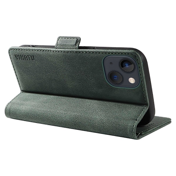 YIKATU YK-005 Pung Etui til iPhone 14 Stativ PU Læder Hud-berørings Magnetisk Beskyttende Telefon Cover Multicolor Style D