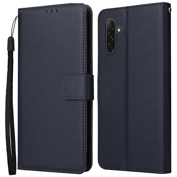 Samsung Galaxy A26 5G -kotelo, lompakkomallinen, jalustalla, PU-nahkainen puhelinkotelo - Musta Multicolor Blue