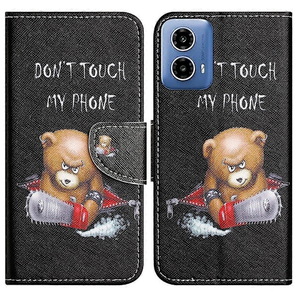 Til Motorola Moto G35 5G Etui Kryds Tekstur Læder Telefon Cover Mønster Print Multicolor Style A