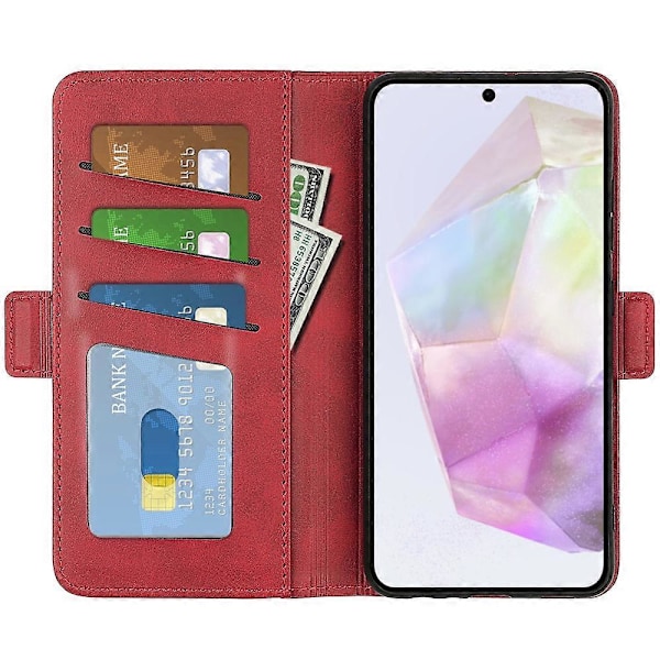 Til Samsung Galaxy A36 5G Stand Case Kalvetekstur Læder Wallet Telefon Cover Multicolor Style B