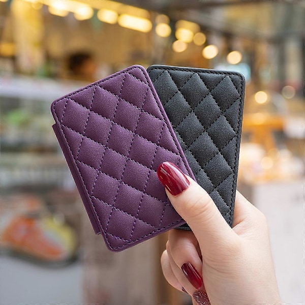 BFK05 3D Rhombus -kuvioinen itseliimautuva puhelimen takakorttiteline PU-nahkainen korttilaukku - Vihreä Multicolor Black