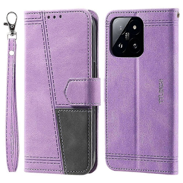 TTUDRCH Style 004 Xiaomi 14 -puhelinkotelo RFID-suojauksella ja nahkaisella yhdistelmällä Multicolor Style D