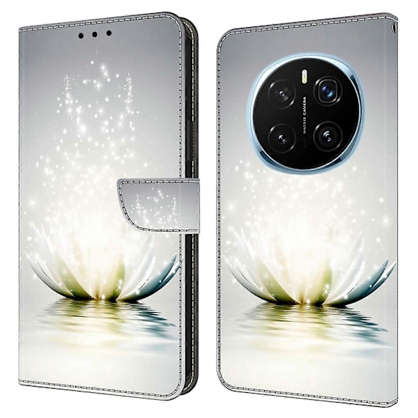 Honor Magic7 Pro 5G -kotelo, 3D-kuvioitu PU-nahkainen lompakkokotelo jalustalla Multicolor Lotus