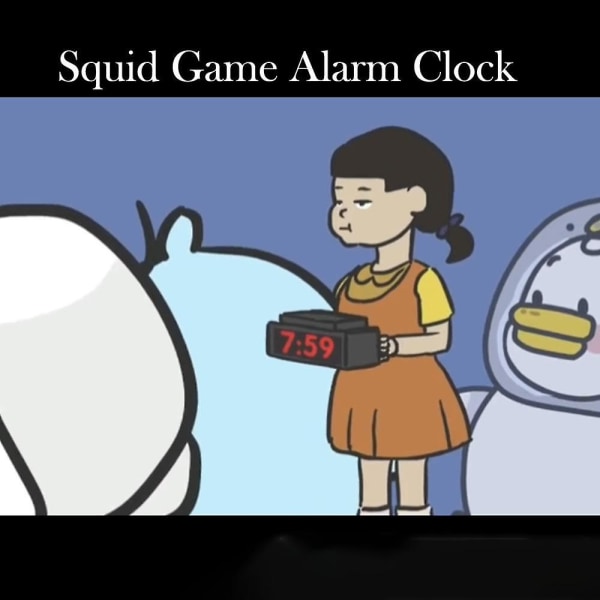 Koreansk squid game med samma väckarklocka Skräckljud Elektronisk träväckarklocka i sovrummet
