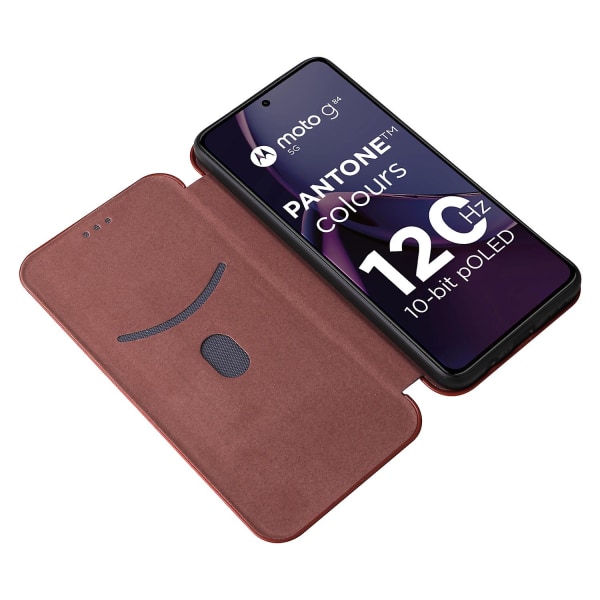 För Motorola Moto G84 5g Case Cover med korthållare Brown