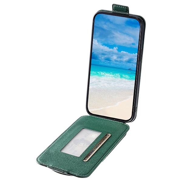 Fullt skydd Läder+tpu Vertikalt Flip Stand Skyddande phone case för Samsung Galaxy A54 5g Green