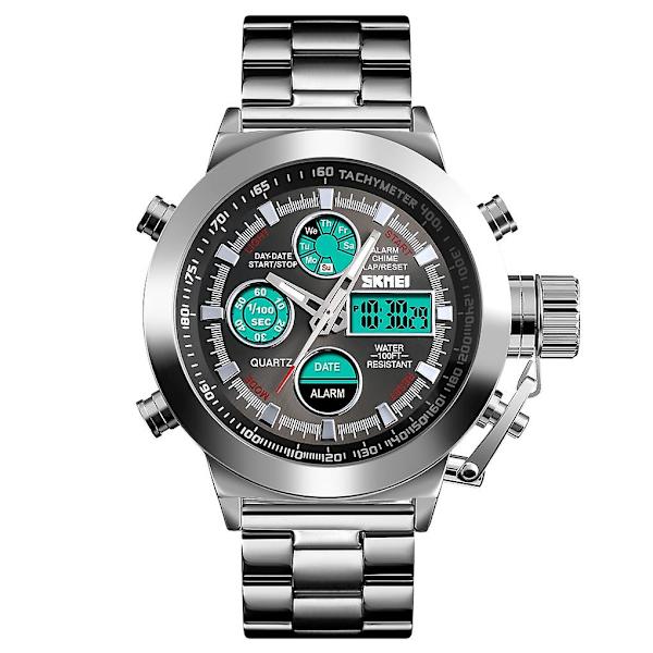 Skmei 1515 Hip-hop Style Dual Display elektronisk watch Silvery