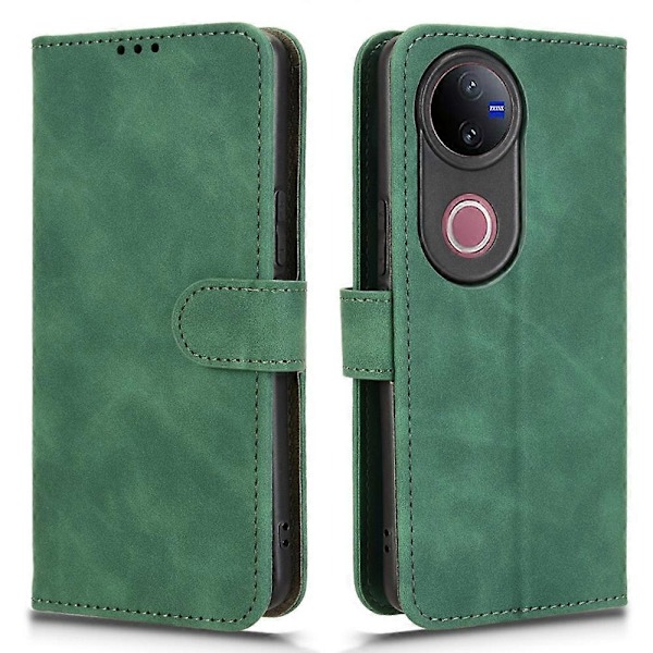vivo V50 5G Nahkakotelo Ihoa Miellyttävä Pudotussuoja Lompakko Flip-puhelinkotelo Multicolor Green