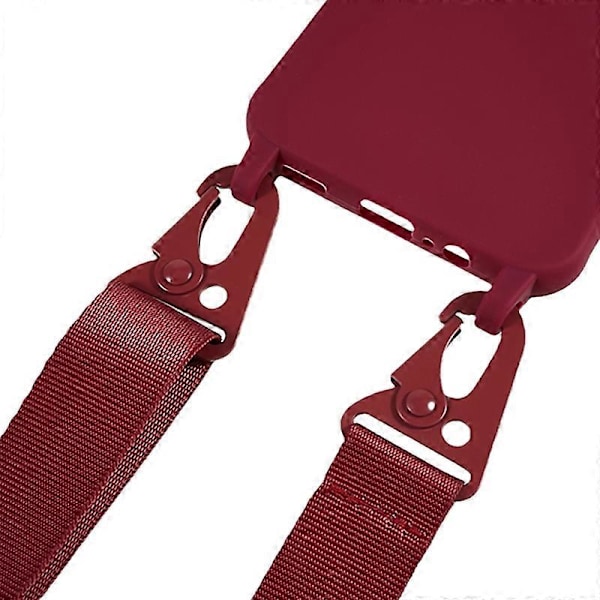 Matt TPU-skal med lång snodd för Samsung Galaxy A05s 4G Multicolor Wine Red