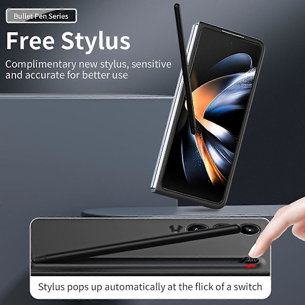 Skal för Samsung Galaxy Z Fold4 5G med Stylus Pen Gummibelagd PC Vikbart Telefonskydd Multicolor Style E
