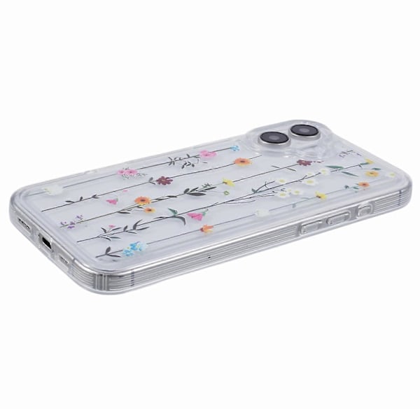 Skal för iPhone 16 Plus TPU Blommönster Luftkuddedesign Skyddande Skal Multicolor Style A