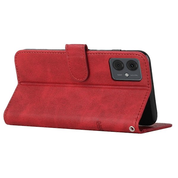 Til Motorola Moto G14 4G Etui Kalvetekstur Stødsikkert Wallet PU Læder Stand Telefon Cover Multicolor Style C