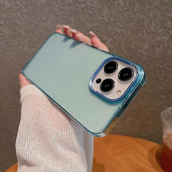 VOERO Skal för iPhone 14 Pro Max PC+Härdat Glas Matt Skydd Telefonfodral Multicolor Style C