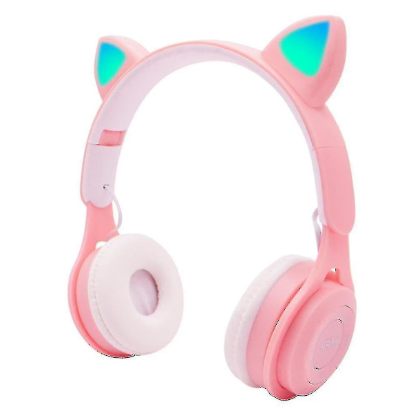 Headset Bluetooth Led Katteøre Gaming Hodetelefoner Trådløse Over-ear Hodetelefoner - farge: blå