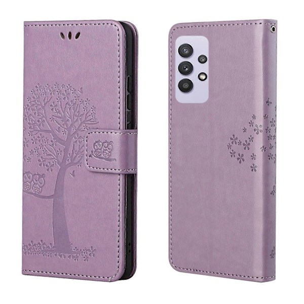 Ugglemönster Tryck Design Läderplånbok Telefonfodral för Samsung Galaxy A32 4G (EU Version) Multicolor Style H