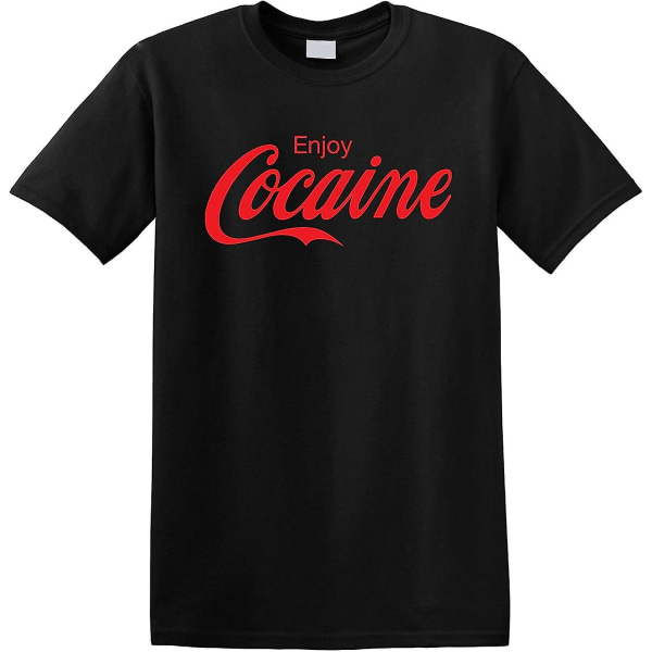 Revolutionära T-shirts Njut av kokain Coca Cola Coca Cola droger Pablo Escobar Cartel Heavy Cotton T-shirt Black 3XL