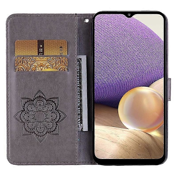 Til Samsung Galaxy S23 FE Cover Ugle Blomst Præget Rhinestone Læder Telefon Stand Cover Multicolor Style F