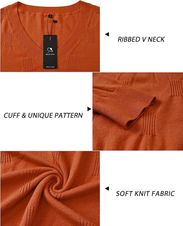 Dammode höstmode 2023 V-ringad Långärmad tröja Stickad Casual tröja Toppar Mysiga moln Rust XX-Large