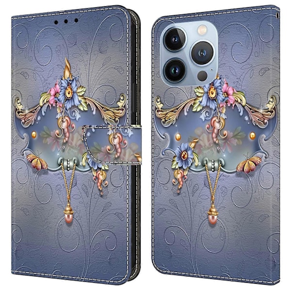 iPhone 16 Pro Max -kotelo PU-nahkainen lompakkokotelo seisontatoiminnolla Multicolor Style E