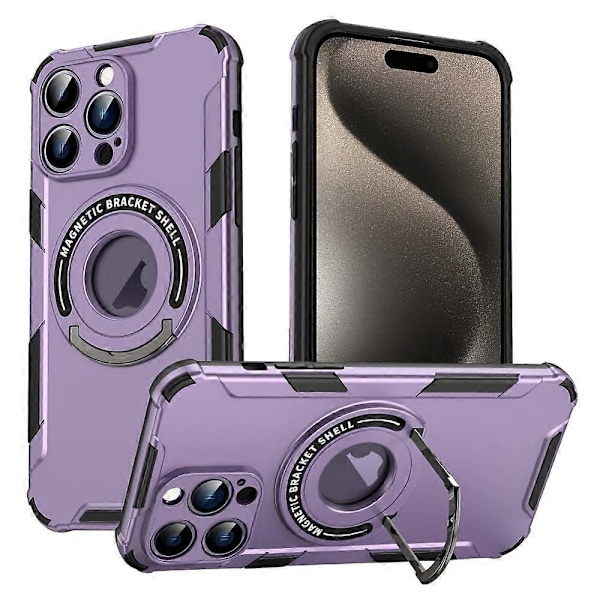 Skyddsfodral med Ställ för iPhone 15 Pro Max PC+TPU Mobilskal Kompatibelt med MagSafe Multicolor Style A