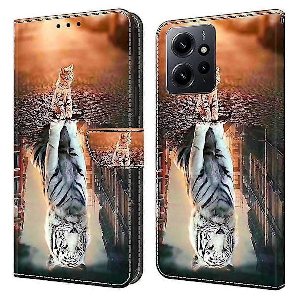 Xiaomi Redmi Note 12 4G -puhelimen suojakotelo, iskunkestävä, nahkainen, kääntyvä lompakkokotelo Multicolor Style L