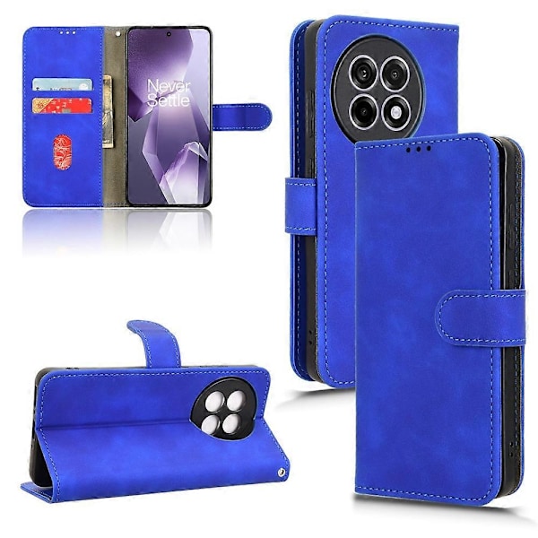 Læder Etui til OnePlus 13R 5G/Ace 5 Pro 5G Hudfølelse Anti Drop Wallet Flip Telefon Cover Multicolor Blue