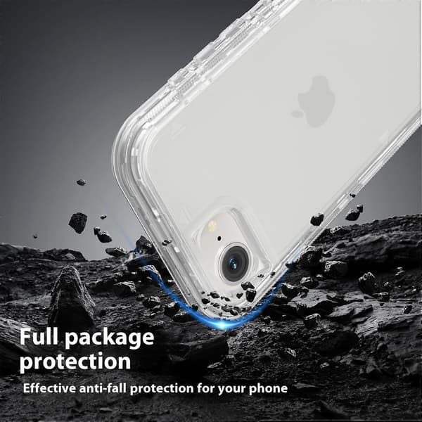 Deksel til iPhone 16e, 3-i-1 Avtakbart Støtsikkert TPU + PC Telefon Bakdeksel Multicolor Transparent