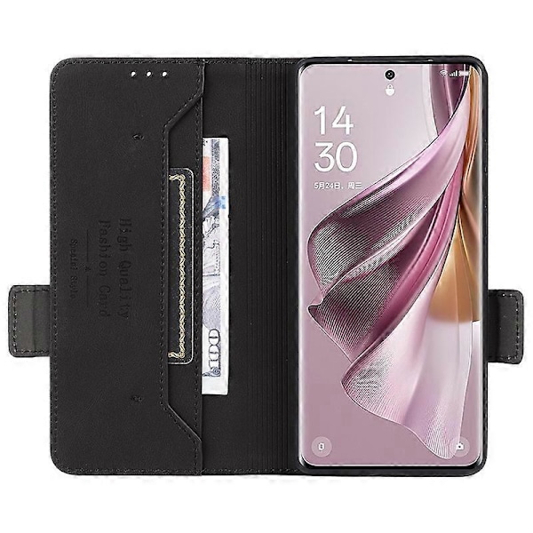 Oppo Reno10 Pro+ 5G -laitteelle Hardware Decor Lompakkokotelo PU-nahkainen Käännettävä Jalustakansi Multicolor Style B