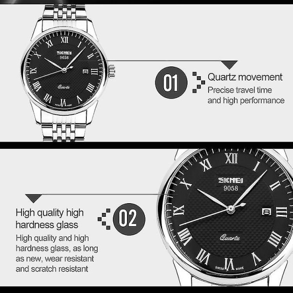 Skmei 9058 Outdoor Waterproof Quartz Watch I Classic White Black