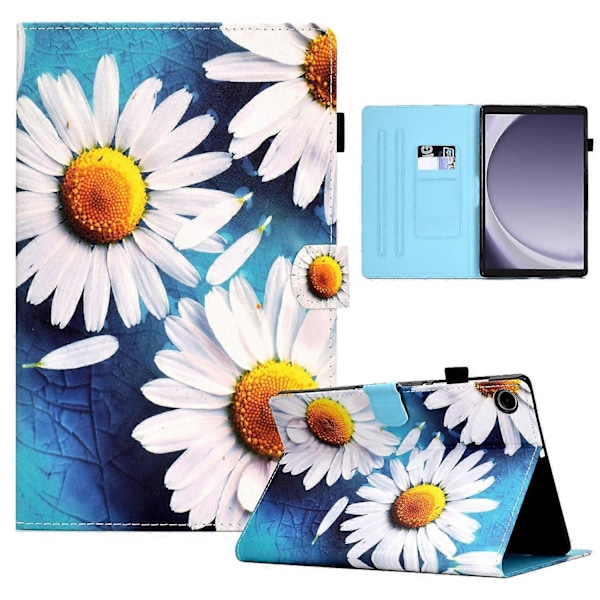 Samsung Galaxy Tab A9+ PU-nahkakotelo, kuvioitu, älykäs tablettisuojus kynätelineellä Multicolor Style J