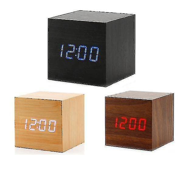 Glorious Gingko Cube Led Click Clock Väckarklocka Ljudaktivering (tid Datum & Temperatur) Diverse