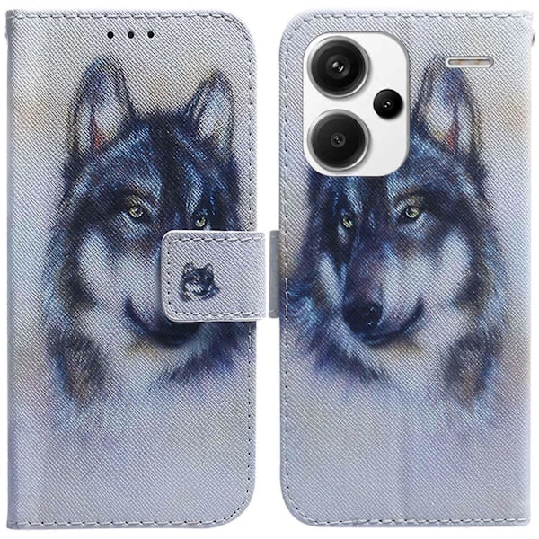 Flip Cover til Xiaomi Redmi Note 13 Pro+ 5G med Mønsterprint og Wallet Case Multicolor Wolf