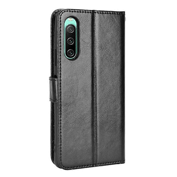 Sony Xperia 10 V Täysi Suoja PU Nahkainen Puhelinkotelo Jalustalla ja Lompakkokannella
