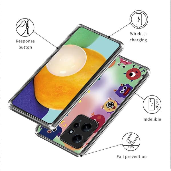 Blød TPU-etui med mønstertryk til Xiaomi Redmi Note 12 4G Multicolor Monsters