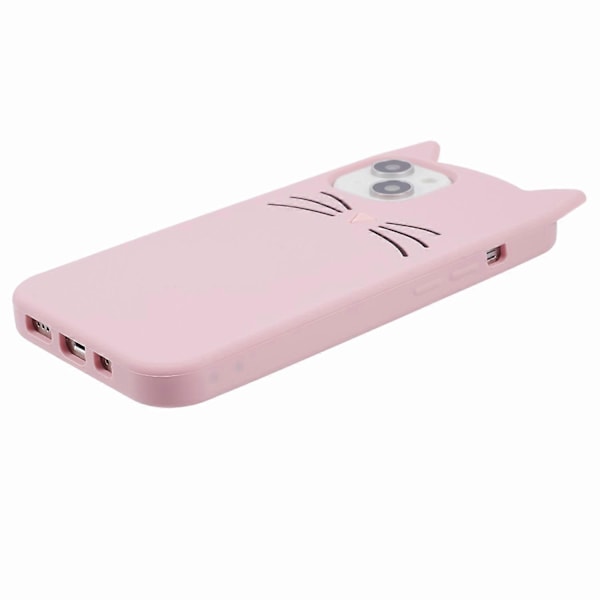Skal till iPhone 15 3D Mustasch Katt Mjukt Silikon Stötsäkert Telefonskal Multicolor Style B