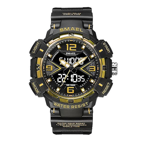 Sma 8076 Outdoor Night Light Herr Watch Blå Black gold