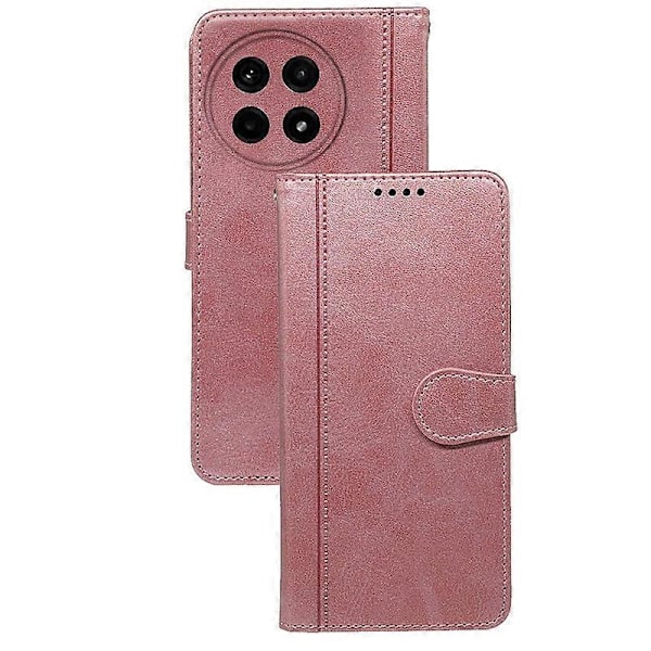 För OnePlus Ace 5 5G/Ace 5 Pro 5G Fodral Kalvtextur Läder Ställ Bok Stil Telefonskydd - Svart Multicolor Rose Gold