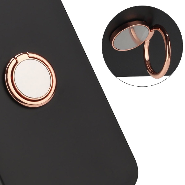Beskyttelsescover til iPhone 15 Pro, Mat TPU-etui med Spejllignende Ring-Støtteben Telefonskal Rose Gold