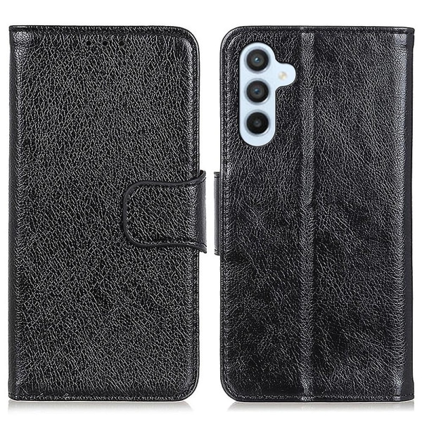 För Samsung Galaxy A35 5g magnetiskt phone case Nappa Texture Split Läderskal Black