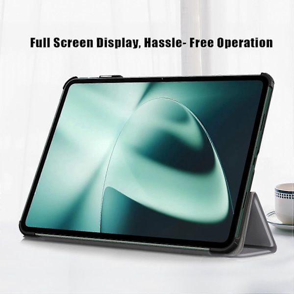 Lærnettbrettveske for OnePlus Pad/Oppo Pad 2 Tri-fold Stativ Nettbrettdeksel med Auto Wake/Sleep Multicolor Style C