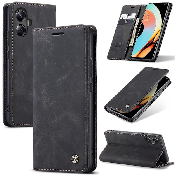 Til Realme 10 Pro+ 5G Etui CASEME 013 Serie Kortholder Stativ Læder Telefon Cover Multicolor Style B
