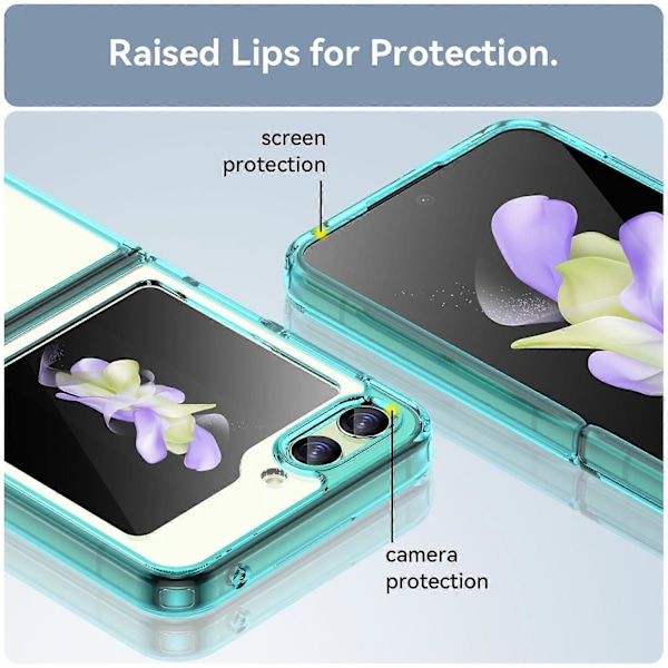 Til Samsung Galaxy Z Flip5 5G Mobiltelefon Bagcover Klar Beskyttende Stødsikker TPU+Akryl Case Multicolor Style E