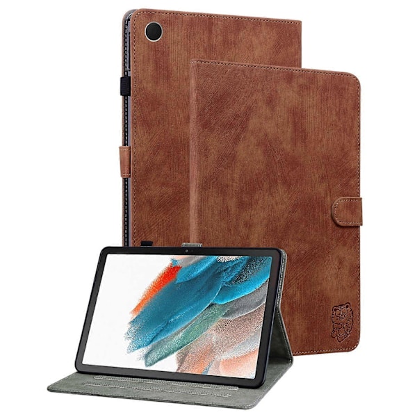 For Samsung Galaxy Tab A9 Lærdeksel Søtt Tigeravtrykk Justerbart Stativ Nettbrettveske Multicolor Style E