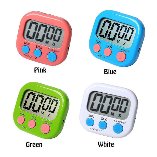 Helt ny digital timer med høj ringetone, stort tydeligt display, nem opsætning, lille vækkeur Blue