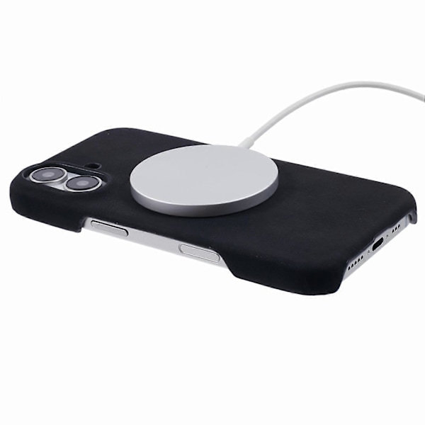 Skal för iPhone 16 Kompatibelt med MagSafe Hudvänligt Läder+PC Baksida - Grå Multicolor Black