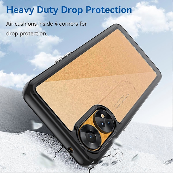 Slankt Telefoncover til Oppo Reno8 T 4G, Telefonbeskytter Anti-Støv TPU+Akryl Cover Multicolor Style A
