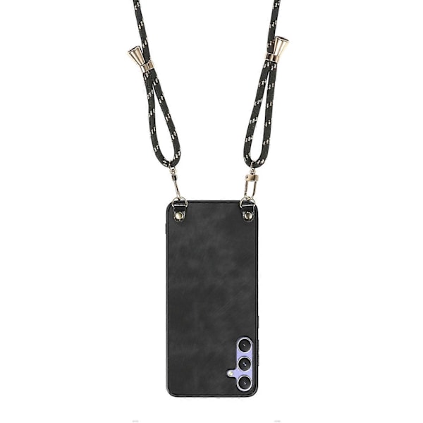 Retro skinndeksel til Samsung Galaxy A06s med justerbar stropp Multicolor Black