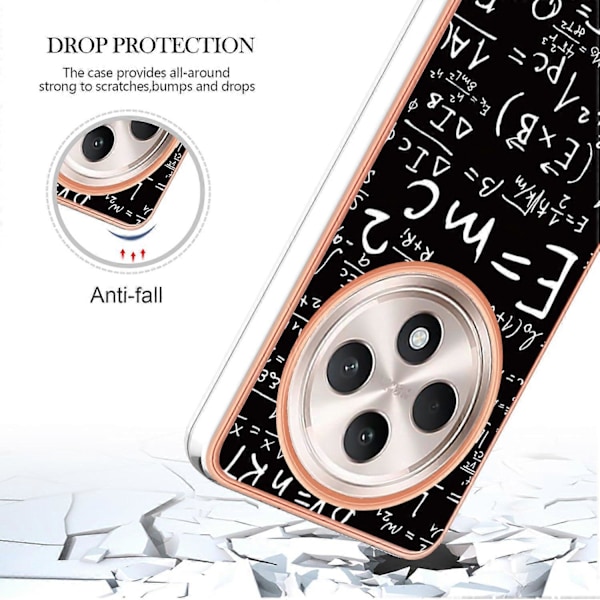 Skal för Oppo Reno12 F 4G/Oppo Reno12 F 5G IMD-D Mönstertryck 2.0mm TPU Baksida Multicolor Style D